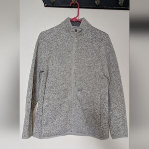 Women's Heathered Light Grey On-Shift Sweater Knit Jacket - M